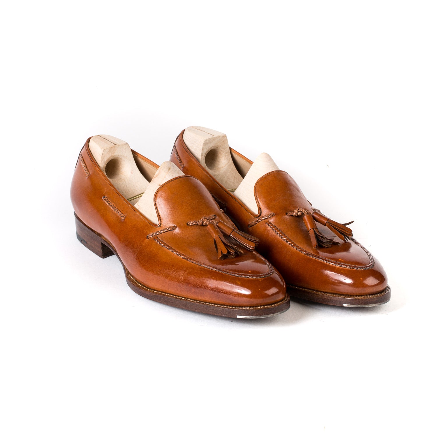 Loafer "Classic-Tassel" aus cognacbraunem Kalbsleder - reine Handarbeit